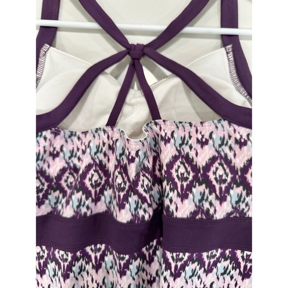 Soybu Purple‎ Print Dress Criss Cross Back Casual Sundress Medium - Picture 3 of 6